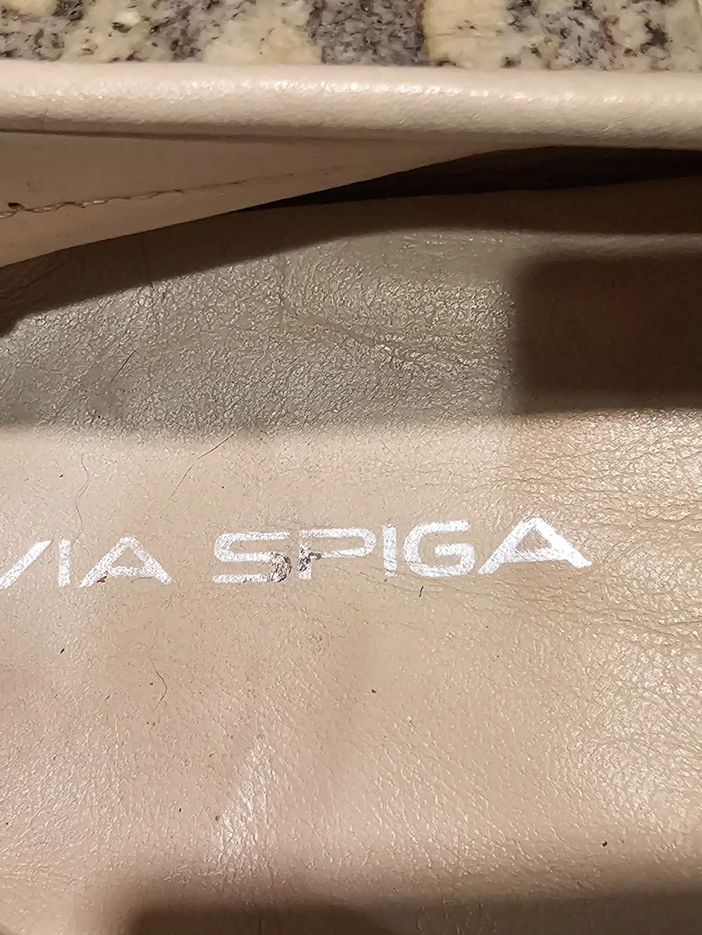 Via Spiga Cream Leather Slip-On Loafers for Men